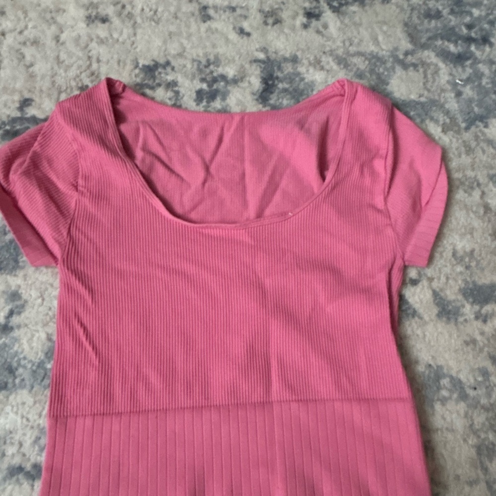 Pink Ribbed Women's Top